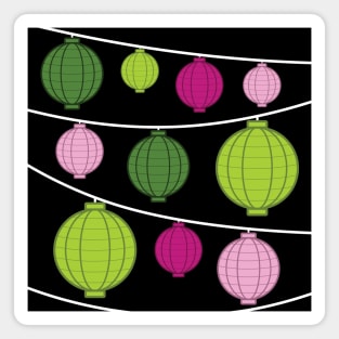 Lanterns | Green Pink Magnet